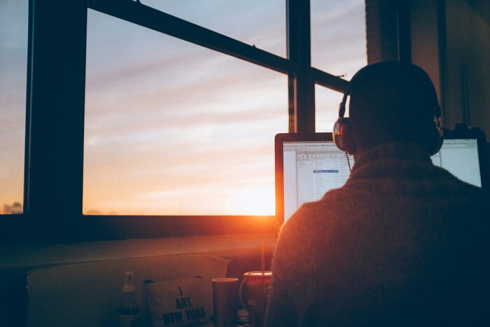 Image of a student studying.